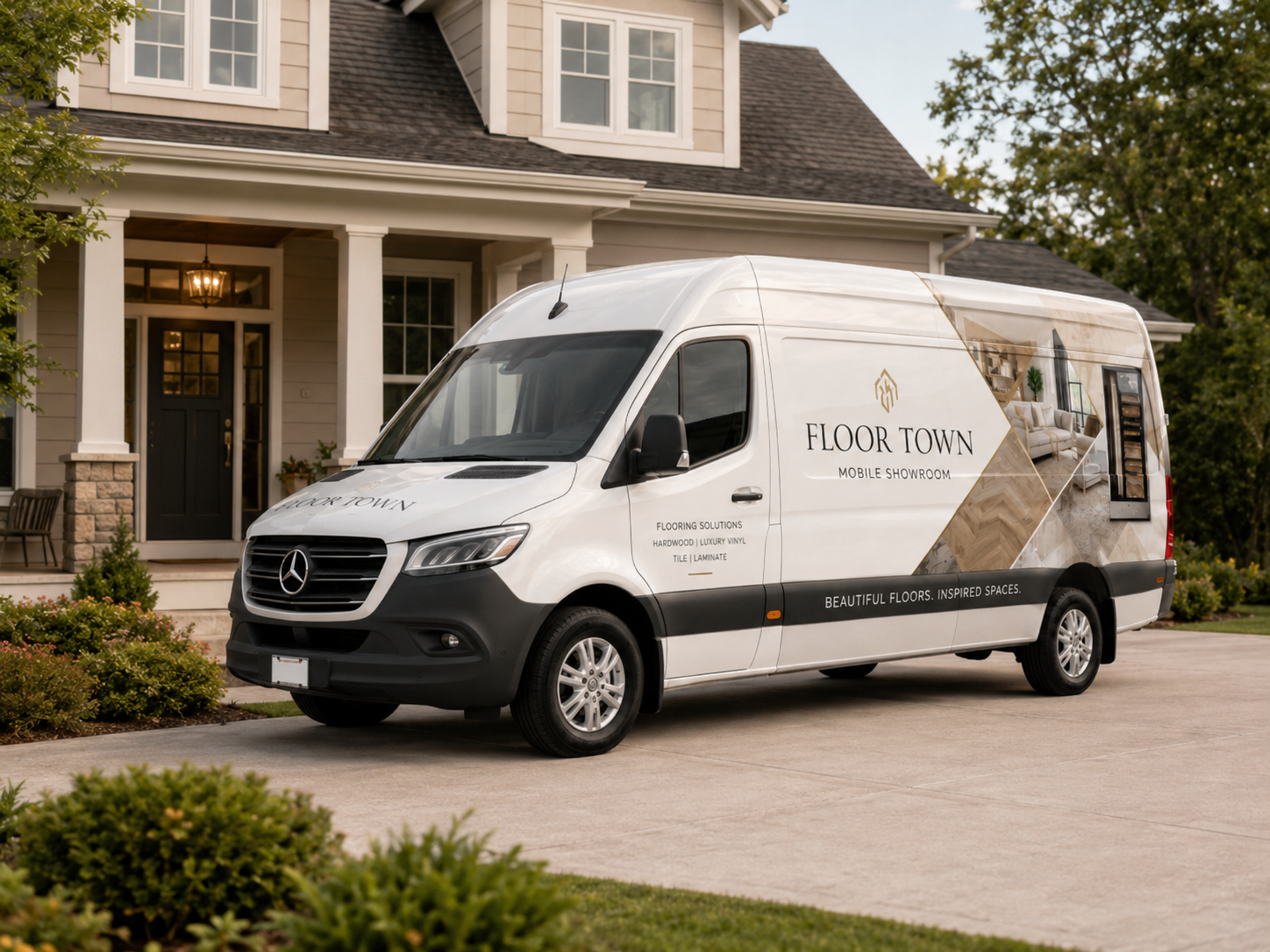 Outside the Floor Town mobile showroom van